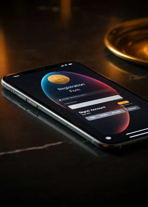 Mafia Casino's intuitive registration form, inviting new players to create an account with username and password fields.